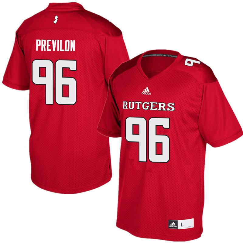 Men #96 Willington Previlon Rutgers Scarlet Knights College Football Jerseys Sale-Red - Click Image to Close